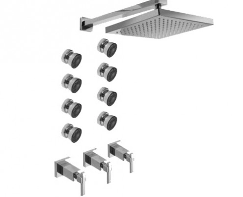 Griferia de ducha Hidromet 2V c/ ducha esc Geometry Lever