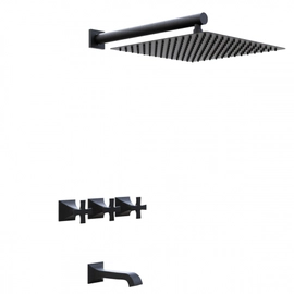 Griferia de duccha Hidromet New Castle c/transf cruz negra