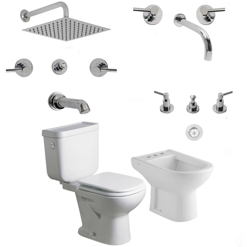 Juego de baño Completo Ferrum Bari+Griferia Lever P Triumph