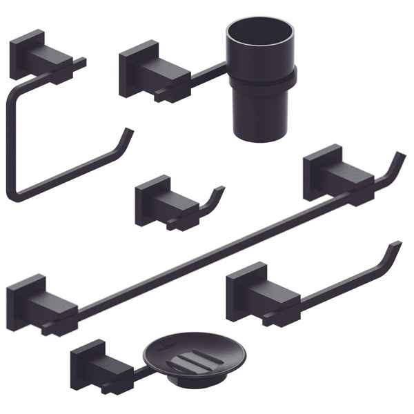 Accesorios de baño Hidromet Geometry 6 pzas black 2882NEGR