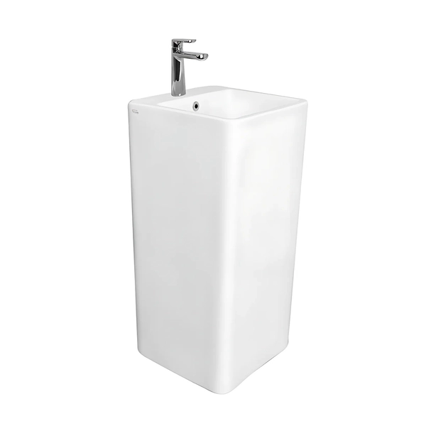Lavatorio Ferrum milos pedestal cuadrado blanco MLS-LV-004-BL