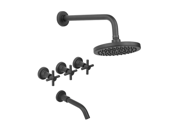 Griferia de ducha c/transf Estalgrif Tauro Advance Black