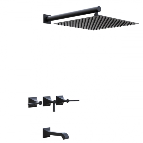 Griferia de ducha Hidromet New Castle lever c/transf black