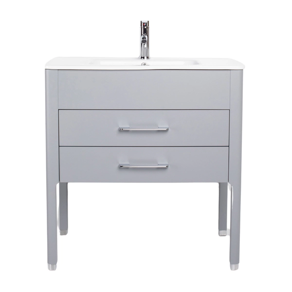 Vanitory Campi curve 80 gris con mesada loza 3 agujero