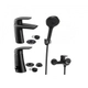 Combo Grifería Fv Epuyen Lav Ducha Exterior Bidet Negro