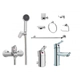 Griferia baño combo Peirano Bilbao Lav.bajo Bidet Ducha+kit