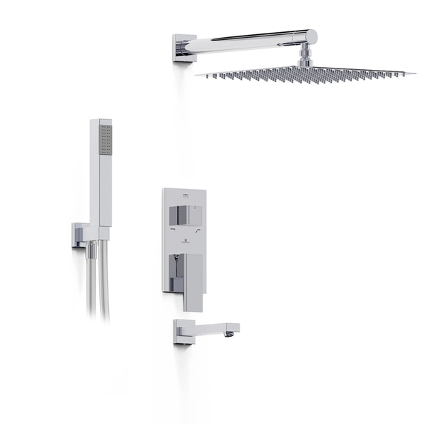 Griferia ducha 3 vias con duchador Hidromet Intrepid cromo 9710CRCR