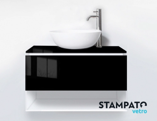 Vanitory Stampato de colgar negro liso 4081 sin bacha