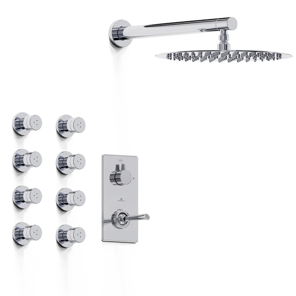 Griferia ducha 2v c/escocesa monocomando Hidromet Icon cromo 11113CRCR