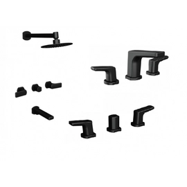 Combo Grifería Andez Nice Lav Ducha Embutir Bidet Negro