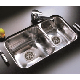 Bacha de cocina doble Johnson C/antirreb R37/18CR