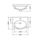 Bacha de lavatorio Ferrum 48 cm venecia 1 ag blanca VNC-MS-001-BL