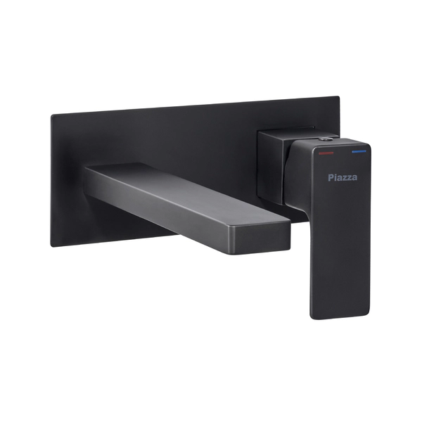 Griferia Lavatorio de Pared Monocomando Negro 10403NE Piazza