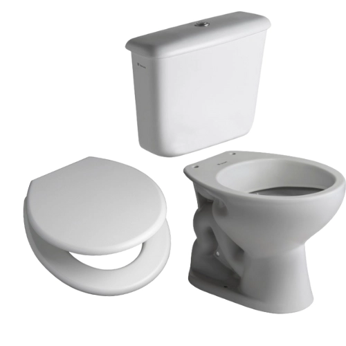 Juego baño Ferrum Sanitarios Inodoro corto Deposito Dual+As