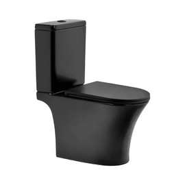Inodoro largo con asiento y deposito Piazza Abruzzo doble descarga negro B0700NE
