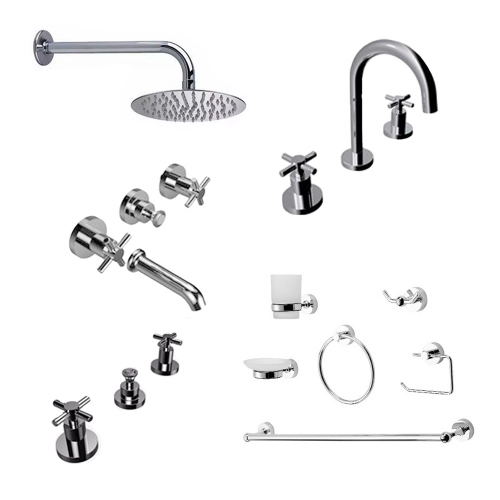 Griferia baño Hidromet Triumph Lavatorio Ducha bidet +Kit