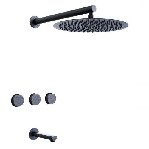 Griferia de ducha Hidromet c/transf Luxury Black 15008