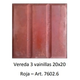 Piso de cemento Lanik 20x20 C/3 vainillas Rojas 7602.6