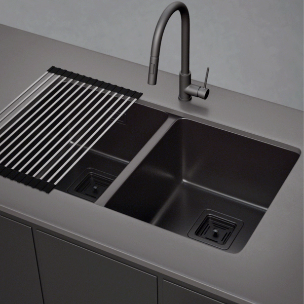 Bacha bajo mesada doble Mi pileta Essentia Black 671B