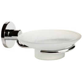 Portajabonera De Vidrio Ottone Basic Cromo Baño