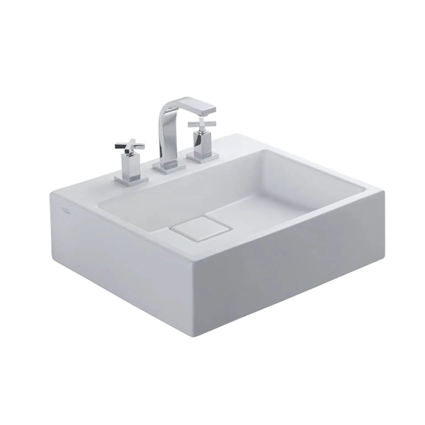 Bacha de lavatorio Ferrum temple qubiq 3 ag blanca QUB-BH-156-BL