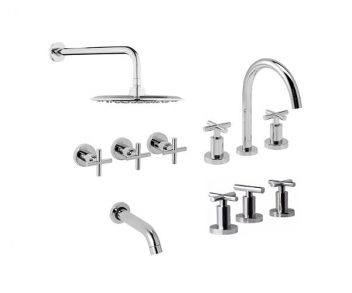 Combo Griferías Piazza Novara Lavatorio Bidet Ducha