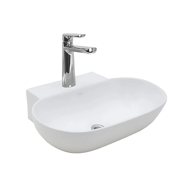 Bacha de lavatorio Ferrum milos de apoyo blanca MLS-BH-080-BL