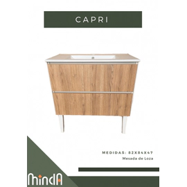 Vanitory Utility Capri 2 caj con mesada color olmo LC080