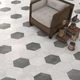 Misiones 17X19.5 Ceramica Hexagonal Cement Dark BC1504 X MT2
