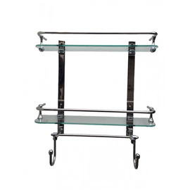 Accesorio Repisa Perchero Doble Cristal Niquel Cromo Kurymar