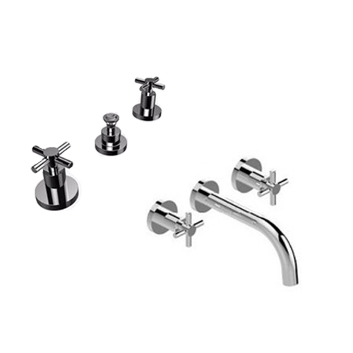 Griferia Hidromet Completa Triumph Lavatorio Bidet Cromo
