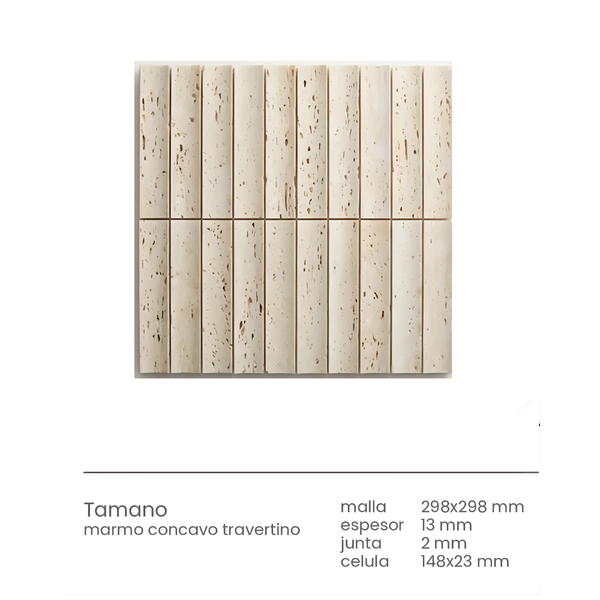 Marmo Arren Concavo Travertino 29.8X29.8 NCM826