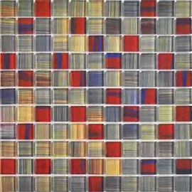 Revestimiento Arren 30x30 Vidrio Azul/Rojo Modelo 3155