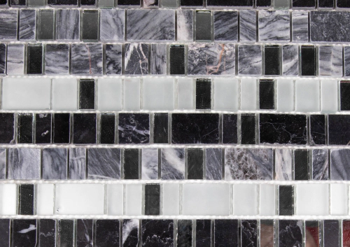 ARREN MALLA 30X30 Mix de marmol Modelo Lumina 1215 tonos Gris Negro Bianco