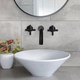 Griferia de lavatorio de pared Peirano Black Velvet ng mate 62-190