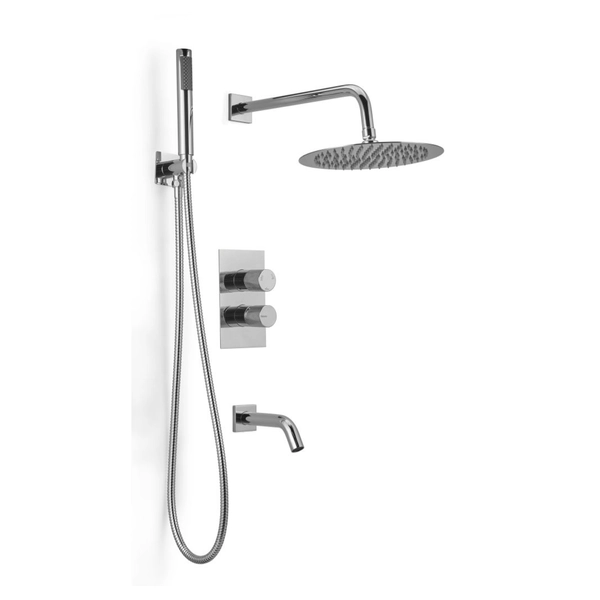 Griferia Peirano ducha monoc c/transf y duchador fabric cromo 80-200C