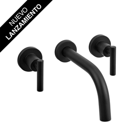 Griferia lavatorio pared Peirano Adra black 62-162N