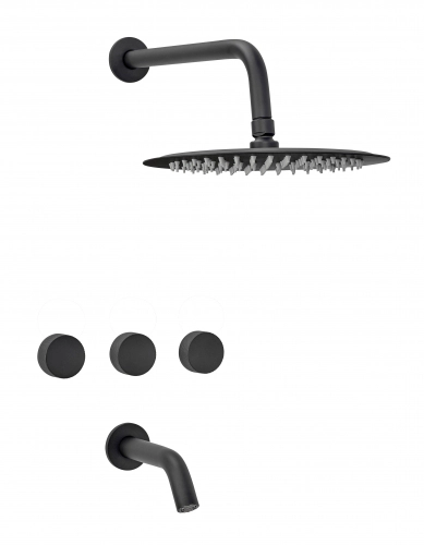 Griferia de ducha Peirano Fabric c/transf Black cc 80-100N
