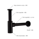 Sifón Minimalista Ideal negro mate extensible 1618