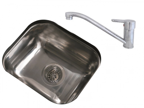 Bacha cocina Johnson simple + Griferia Monocomando Peirano