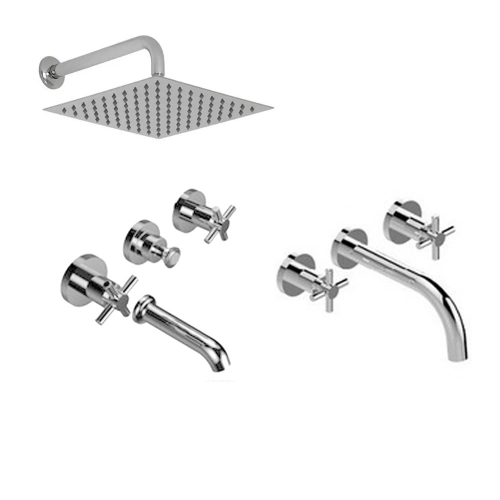 Griferia Hidromet Completa Triumph Lava Pared Bañera D.cuad