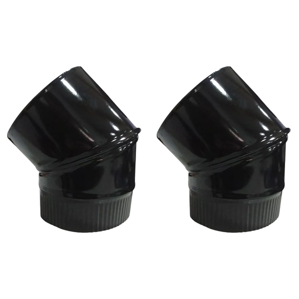 Kit codos Tromen 6 pulgadas negro enlozado (2) 05-00-015