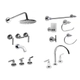 Griferia baño Vasser Cyrano lever accesorios +&