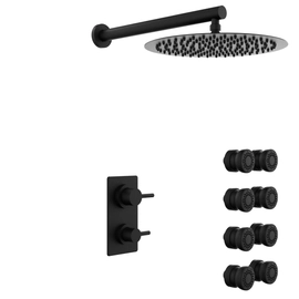 Griferia de ducha Hidromet One 2V c/escocesa 3013NEGR