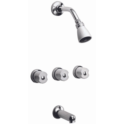 Griferia Peirano Ducha Con Trasnferencia Laza Cromo Blanco