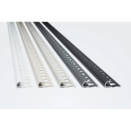 Guardacanto Atrim Aluminio Bullnose anodizado 10mmx2,5 mts Tiza 5568TXT