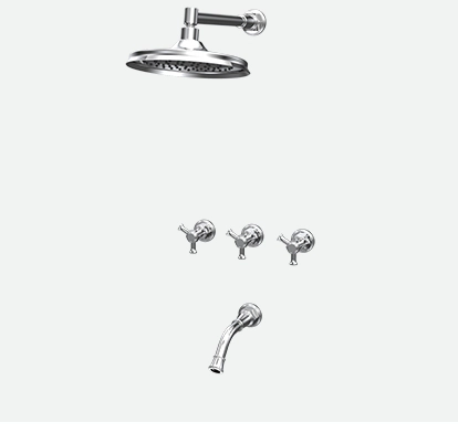 Grifeira De Ducha Con Transferencia Antique Cruz XXL Cromo Andez 0604.40