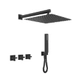 Griferia de Ducha 2V + Duchador Block cruz negra 0346NG