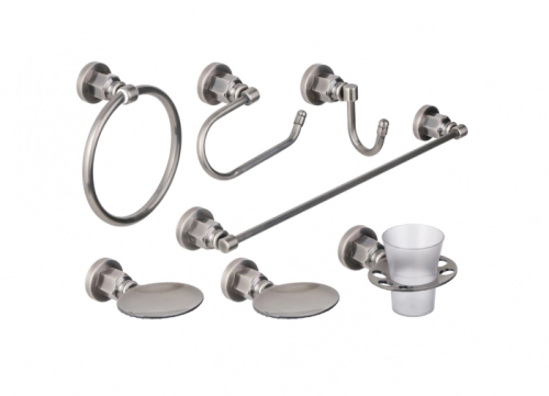 Set Accesorio Baño x 8 Pzas. Estalgrif Haaz Vintage Platinum 356/180-33