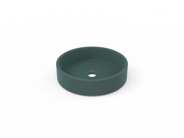 Bacha de apoyo Cree Redonda Nº16 37,5x9 cm s/aguj verde mate